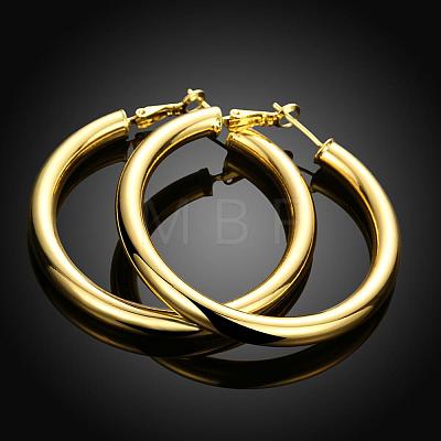 Awesome Design Ring Brass Hoop Earrings EJEW-BB01544-1