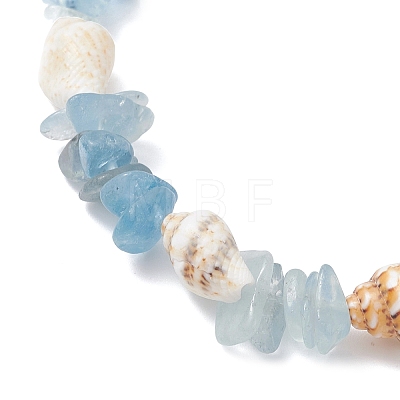 4Pcs Natural Mixed Gemstone & Sea Shell Beads Stretch Bracelets for Women BJEW-TA00710-1