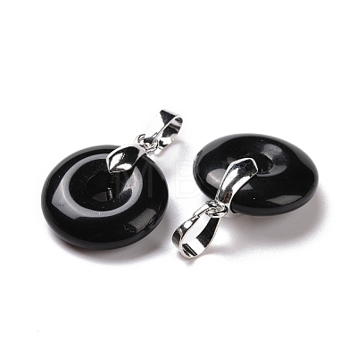 Natural Obsidian Pendants G-E059-01P-03-1