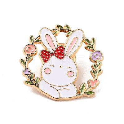 Rabbit Theme Enamel Brooch JEWB-C019-01B-KCG-1