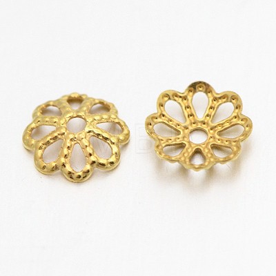 Filigree Multi-Petal Brass Bead Caps KK-N0088-07G-1
