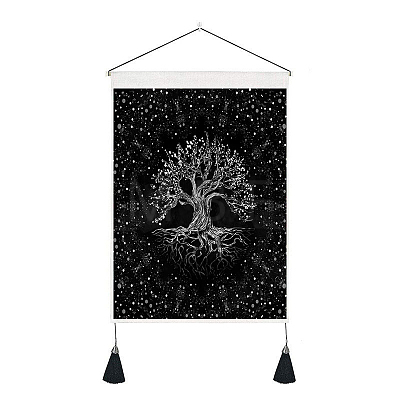 Polyester Tree of Life Pattern Wall Hanging Tapestry TREE-PW0001-95H-1