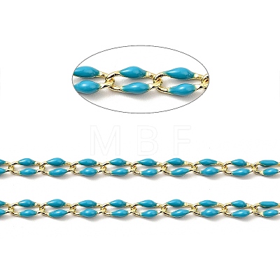 Brass Enamel Curb Chains CHC-C003-13G-06-1