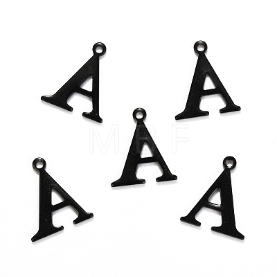 304 Stainless Steel Alphabet Charms STAS-H122-A-EB-1