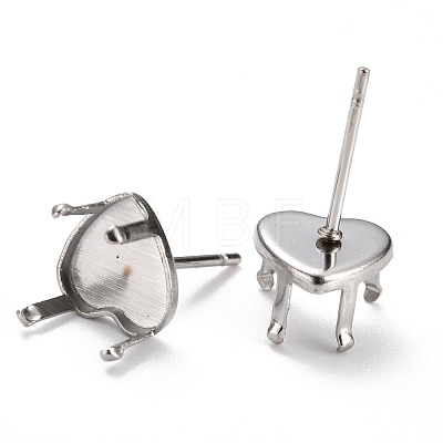 304 Stainless Steel Stud Earring Settings STAS-B004-08P-B-1