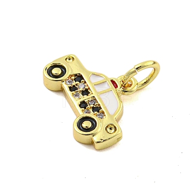 Rack Plating Brass Micro Pave Cubic Zirconia Pendants KK-U021-05G-1