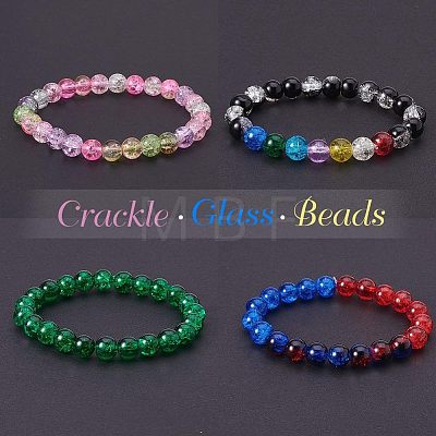   Spray Painted Crackle Glass Beads CCG-PH0002-04-1