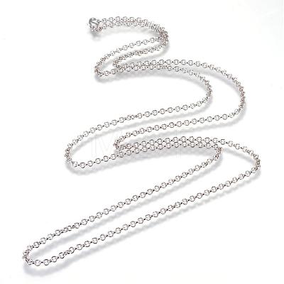 Iron Rolo Chains Necklace Making MAK-R015-60cm-P-1