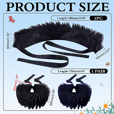 Detachable Polyester Faux Ruffle Collar for Women AJEW-WH0481-526A-1