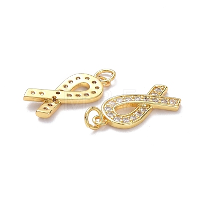 Brass Micro Pave Clear Cubic Zirconia Pendants X-ZIRC-L100-119G-1