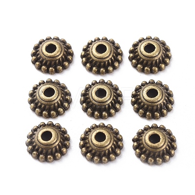 Tibetan Style Alloy Caps X-MLF1235Y-NF-1