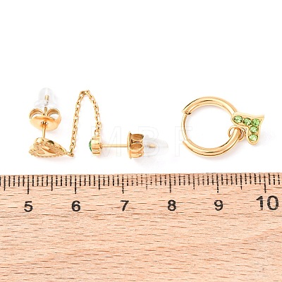 304 Stainless Steel Heart Stud Earring & Hoop Earring Sets EJEW-K268-93G-01-1