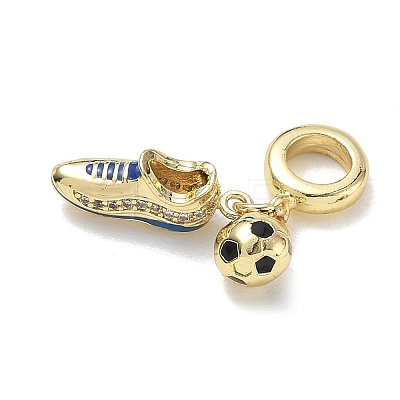 Brass Micro Pave Clear Cubic Zirconia European Dangle Charms CU-CBA765A-03G-1