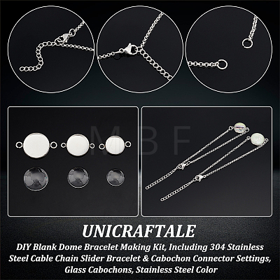 Unicraftale DIY Blank Dome Bracelet Making Kit DIY-UN0003-96-1