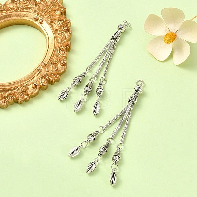 Tibetan Style Alloy Feather Tassel Big Pendants FIND-YW0003-92A-1