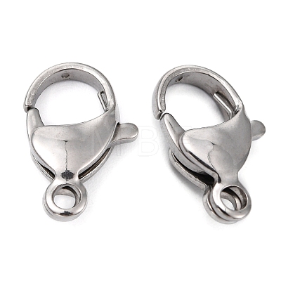 Polished 304 Stainless Steel Lobster Claw Clasps X-STAS-R072-08A-1