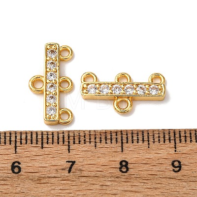 Rack Plating Brass Micro Pave Clear Cubic Zirconia Rectangle Chandelier Component Links X-KKB-L215-037G-1