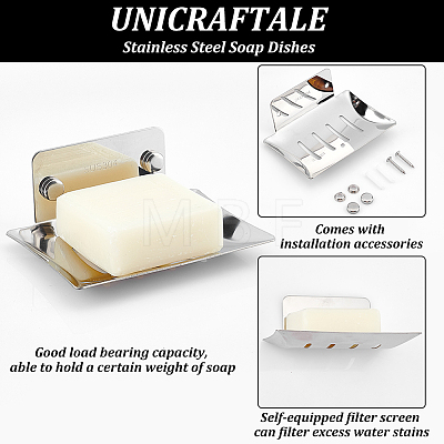 Unicraftale 304 Stainless Steel Soap Dishes AJEW-UN0001-24P-1