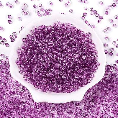 Baking Paint Electroplate Transparent Glass Seed Beads SEED-N006-07F-1