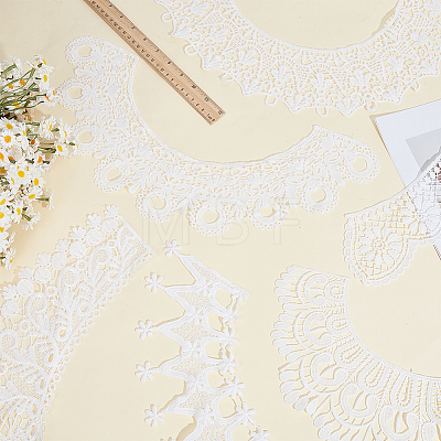 6Pcs 6 Styles Polyester Embroidery Lace Collar AJEW-CY0002-84-1