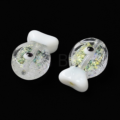 Handmade Foil Lampwork Fish Beads FOIL-Z001-01J-1