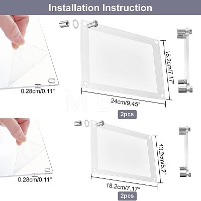  2 Sets 2 Style Rectangle Acrylic Photo Frame AJEW-NB0003-82-1