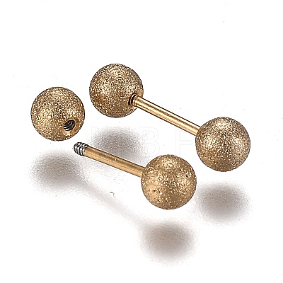 304 Stainless Steel Ball Stud Earrings EJEW-H113-01G-D-1