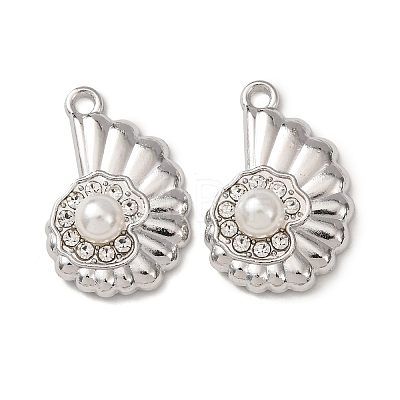 Alloy & ABS Imitation Pearl & Rhinestone Pendants FIND-K030-18B-P-1