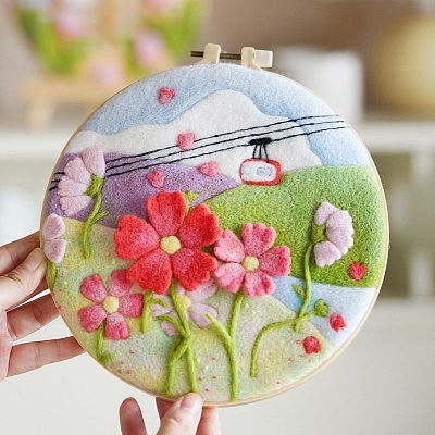 DIY Punch Embroidery Beginner Kits PW-WGEAC28-06-1