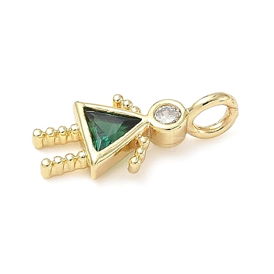 Brass Micro Pave Cubic Zirconia Pendants ZIRC-I356-17G-B09-1