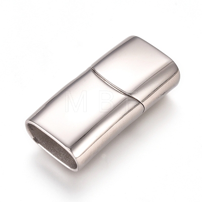 Tarnish Resistant 304 Stainless Steel Magnetic Clasps with Glue-in Ends STAS-L213-02P-1