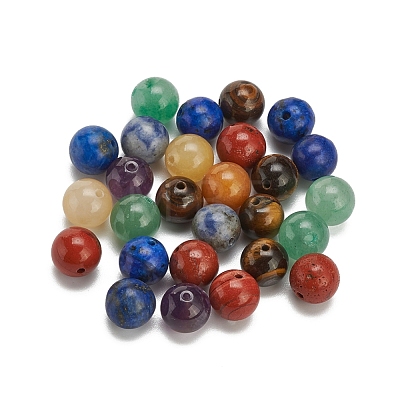 100Pcs 7 Style Natural Mixed Gemstone Beads G-YW0001-10-1