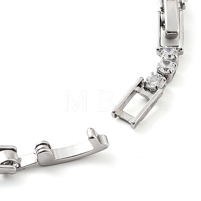 Platinum Brass Link Bracelet BJEW-C055-05I-P-1