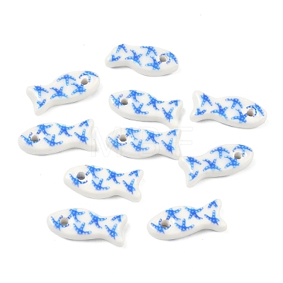Printed Handmade Porcelain Beads PORC-A031-04-1