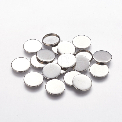 Tarnish Resistant Flat Round 304 Stainless Steel Plain Edge Bezel Cups Y-STAS-S028-29-1