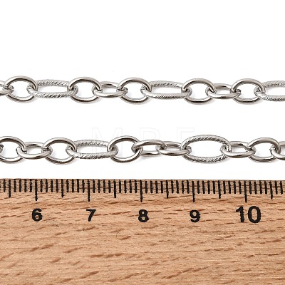 5.5MM 201 Stainless Steel Textured Figaro Chain Necklaces for Unisex NJEW-K302-27P-1