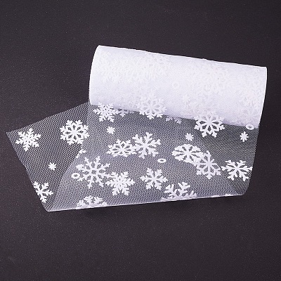 Snowflake Deco Mesh Ribbons OCOR-P010-G01-1