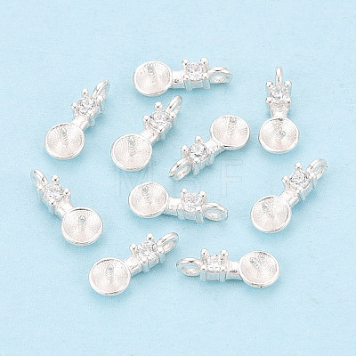 925 Sterling Silver and Cubic Zirconia Peg Bails STER-T009-25S-1