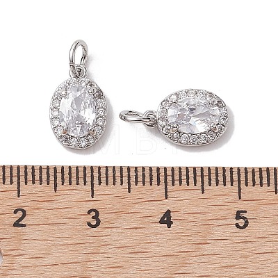 Brass Micro Pave Clear Cubic Zirconia Charms KK-K360-17P-1