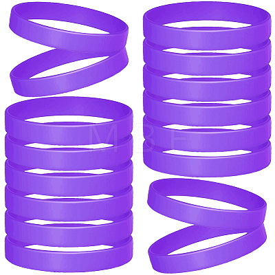24Pcs Word Silicone Cord Bracelet Wristband BJEW-CN0001-21-1