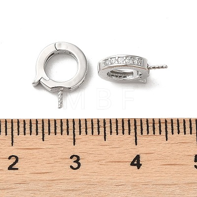 Rhodium Plated 925 Sterling Silver Micro Pave Cubic Zirconia Cup Peg Bails FIND-Z008-12P-1