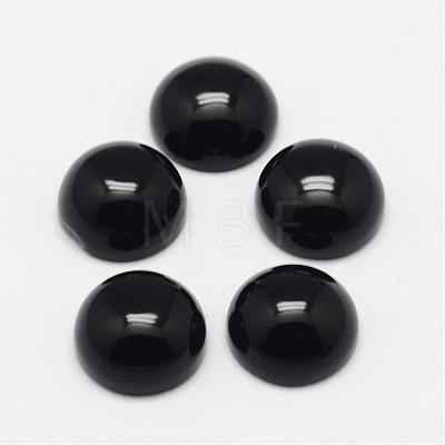 Natural Black Agate Cabochons G-F313-01-10mm-1
