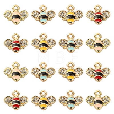 40Pcs 4 Colors Alloy Enamel Pendants ENAM-CJ0002-52-1