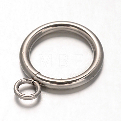 Ring 304 Stainless Steel Pendants STAS-F075-P17B-1