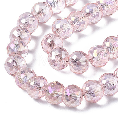 Electroplate Transparent Glass Beads Strands EGLA-Q125-004-1
