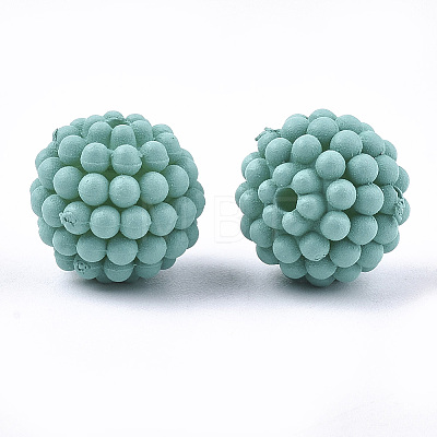 Rubberized Style Acrylic Beads LS-MACR-T022-02B-1