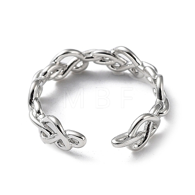 Brass Open Cuff Rings for Women RJEW-G296-01P-1