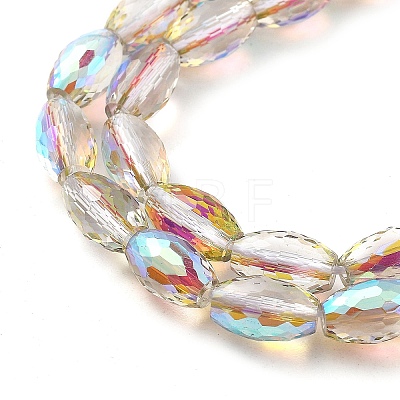 Electroplate Transparent Glass Beads Strands EGLA-M032-02A-HR02-1