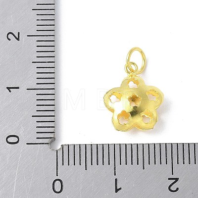 925 Sterling Silver Hollow Flower Charms STER-M093-03G-1