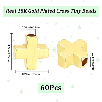 60Pcs Brass Beads KK-BBC0028-64-1